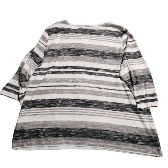 ♡Alfred Dunner Women's 3/4 Sleeve Striped Sweater Size XL - Picture 2 of 6